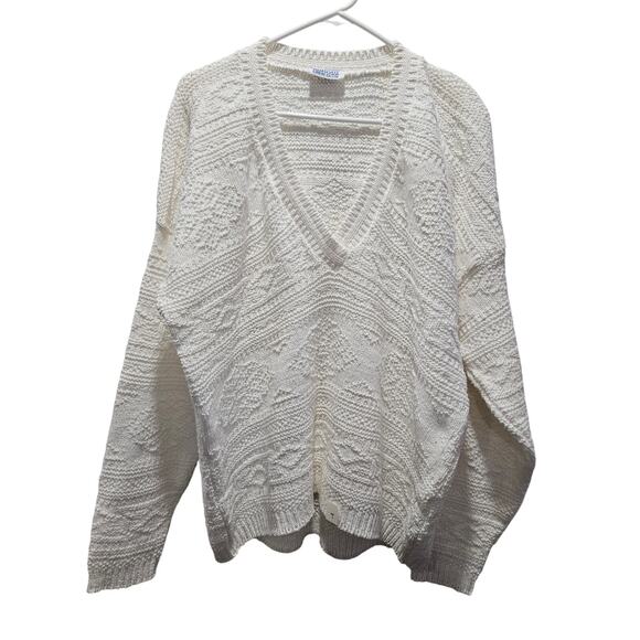 American crew club Sweaters - NWT Vintage 90's American Crew Club Sweater White Size L V Neck deadstock
